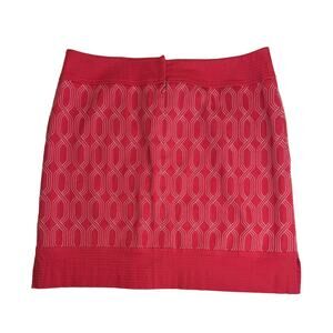 Etcetera pink skirt white embroidery size 14 cotton/spandex blend, Italian skirt